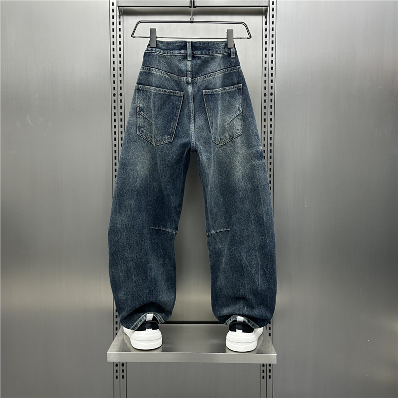 美式复古水洗做旧直筒牛仔裤男士2026秋季新款痞帅弯刀阔腿长裤子,淘宝优惠券,粉丝福利购,淘宝优惠卷
