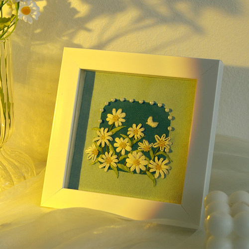 十字绣2024新款小件线绣珠绣客厅餐厅简单摆件新手款手工半绣 - 图1