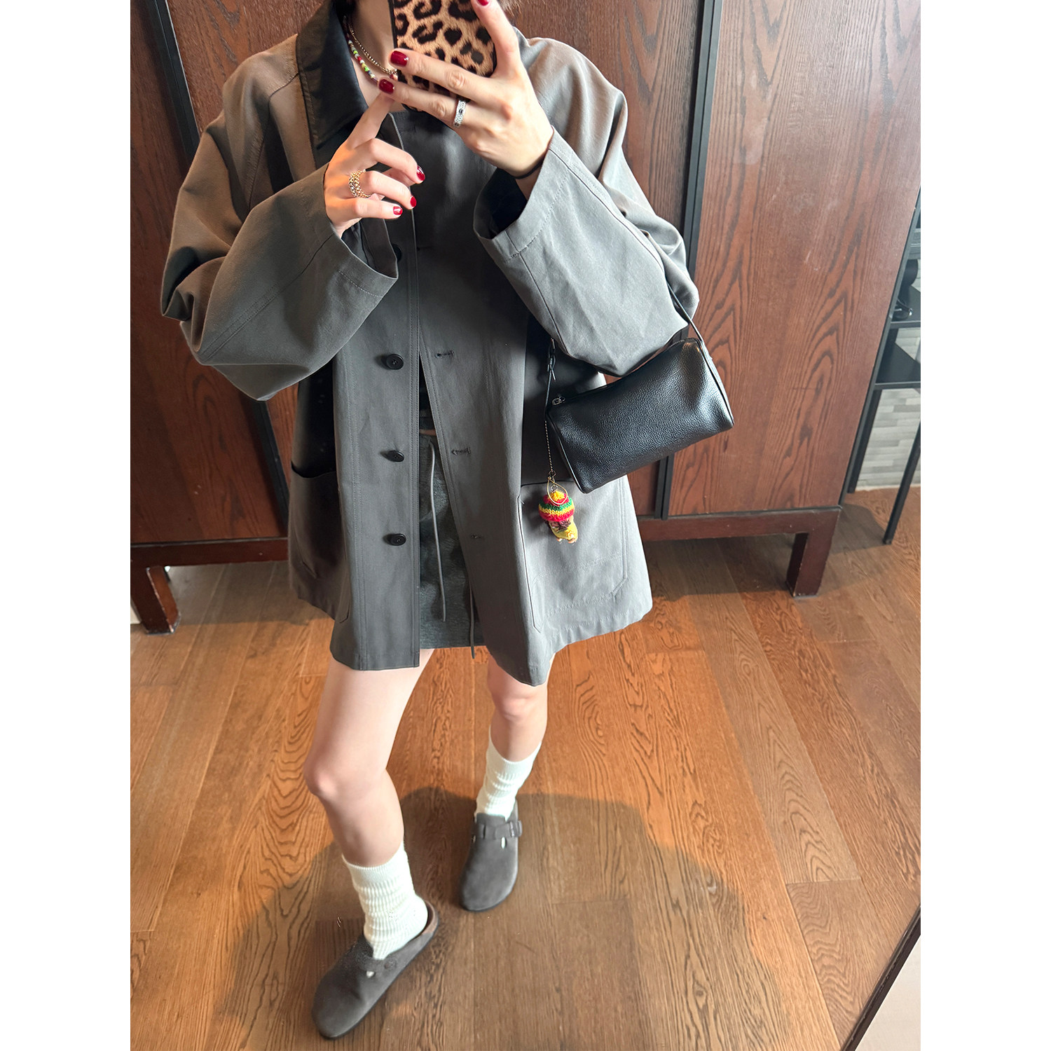 YANGLE_皮领风衣外套女2025新款秋季韩系高级宽松休闲中长款上衣,淘宝优惠券,粉丝福利购,淘宝优惠卷