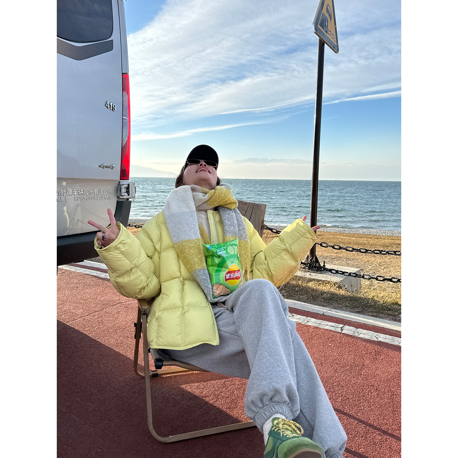 YANGLE_抓绒休闲裤女2025冬季新款韩系慵懒宽松加厚灰色束脚卫裤,淘宝优惠券,粉丝福利购,淘宝优惠卷