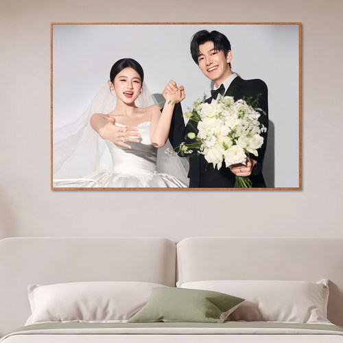 婚纱照放大挂墙相框窄边框定制影楼床头结婚照片全家福儿童3648寸 - 图1