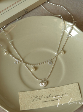 nicedream月光吊坠叠戴爱心项链