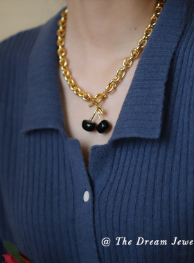 樱桃庄园金色项链轻奢小众2022年