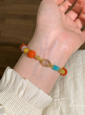 nicedream天然多汁彩色宝石手串