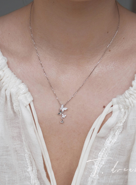 nicedream纯银小蝴蝶流苏项链