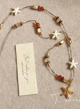 nicedream海星天然石绳编长项链