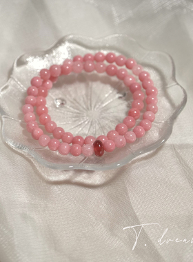 nicedream原创糯粉玛瑙双层手串