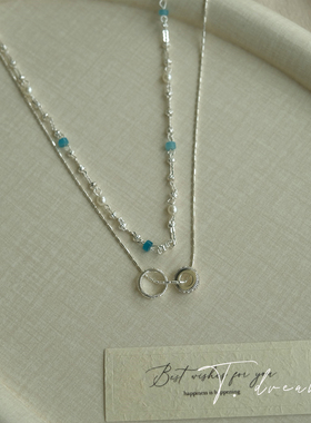 nicedream时髦双层串珠叠戴项链