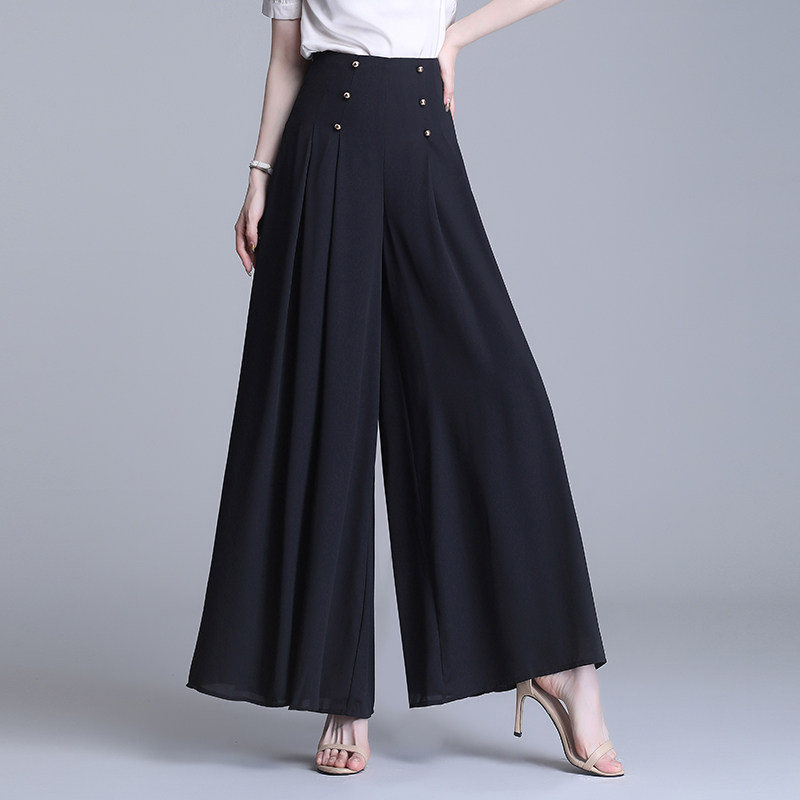 高腰夏薄款冰丝2023新款雪纺裙裤 倩芭兰休闲裤