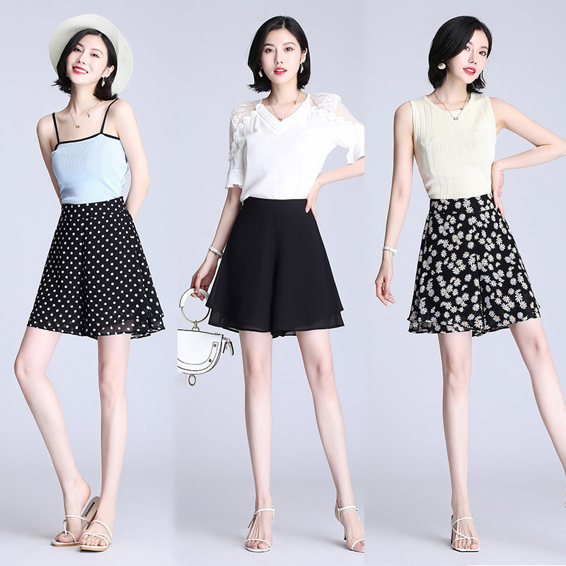 雪纺碎花阔腿2023夏季新款休闲裤 倩芭兰休闲裤