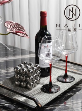 罗曼提 现代花艺木纹钢琴漆雪茄烟灰缸摆件 样板间客厅茶几售楼处