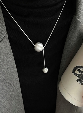 棉条虫合金合金女拉丝圆球项链
