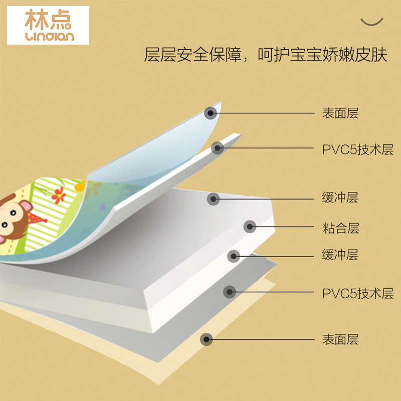 林点pvc爬行垫家用客厅加厚地垫 林点爬行垫
