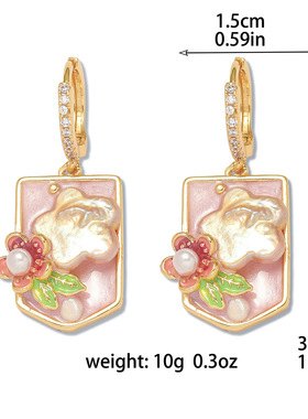 项链女 法式天然淡水珍珠滴釉复古风耳环套装森系项链跨境锁骨链