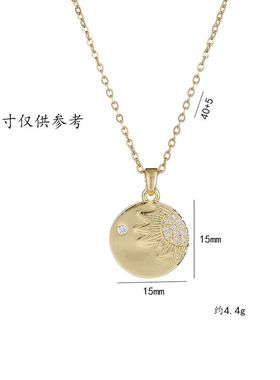 项链女 跨境太阳花小众原创设计钛钢项链气质小红薯同款锁骨链