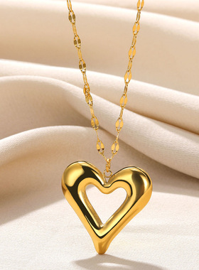 欧美跨境几何不锈钢项链感时尚潮流锁骨链小众独特设计感饰品