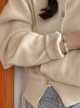 S925银气质绿幽灵碎银手链