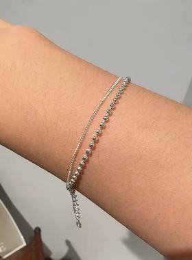 S925银韩版小众风双层豆豆链