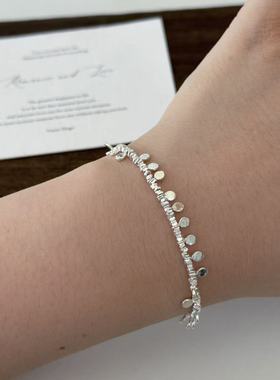 眼观S925银羽化亮片碎银手链