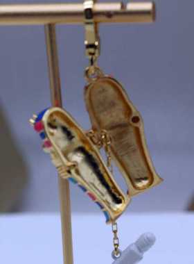 欧美孤品法老灵柩木乃伊汽车钥匙扣挂件项链吊坠背包挂坠装饰创意