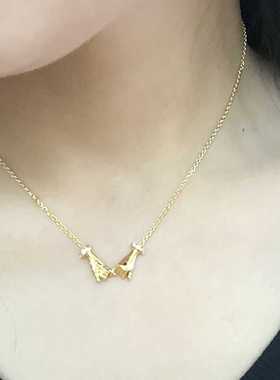 小众设计手拉手勾手女士项链 锁骨链 颈链 简约百搭