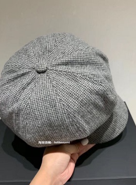 日本毛呢英伦复古风八角帽