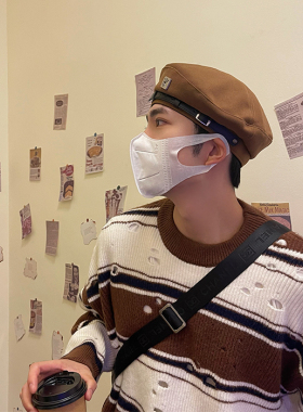 SUPERWZM出街复古时尚皮扣贝雷帽