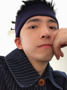发箍纯色针织吸汗街头潮人嘻哈