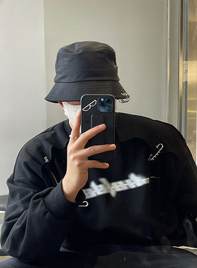嘻哈炸街别针铁环渔夫帽