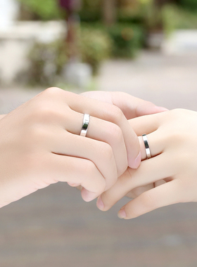 送证书爱情公寓情侣戒指女925纯银饰品对戒男一对活口原创意刻字