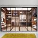 Aluminum alloy kitchen sliding door triple-link bathroom extremely narrow frame partition hanging rail door tempered glass balcony door