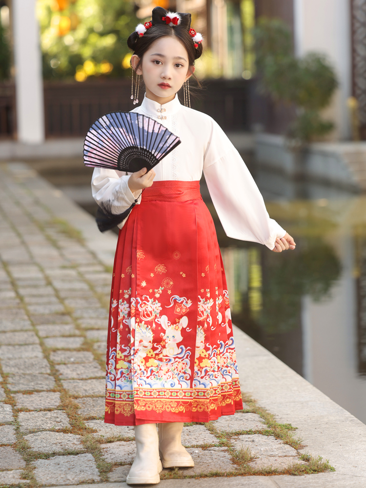 汉服女童秋冬装加厚儿童新年唐装过年服宝宝拜年服中国风古装超仙 - 图2