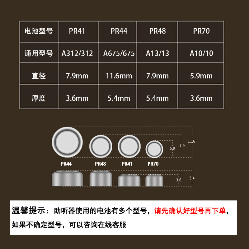 南孚助听器电池专用 a675p a10号 a312艾德声听力pr48 a13西门子 - 图0