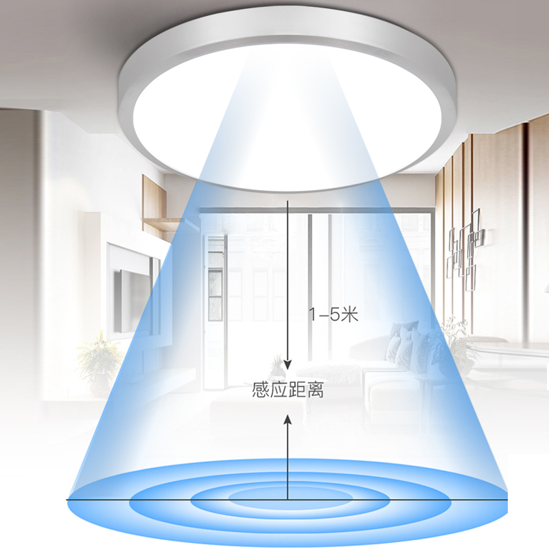 感应吸顶灯led楼道家用声控过道楼梯灯智能雷达人体红外线感应灯 - 图2