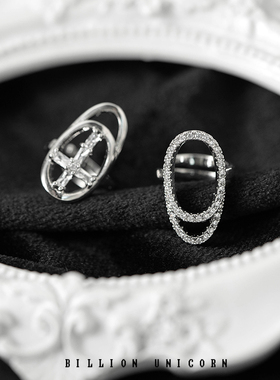 指尖指甲戒指女小众微镶锆石简约