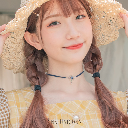 Pink Unicorn蓝色星球choker小学真星星脖子饰品少女心简约项圈女 - 图0