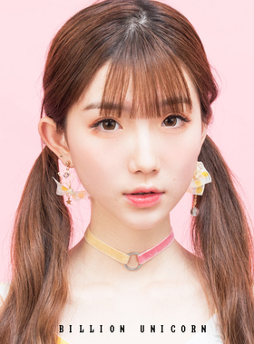 pinkunicorn黄色波点女超仙耳环