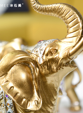 博古架酒柜轻奢高档大象摆件