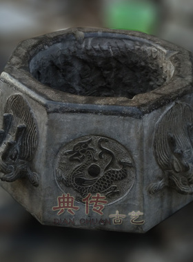 井口四方神兽仿古石雕装饰品石台