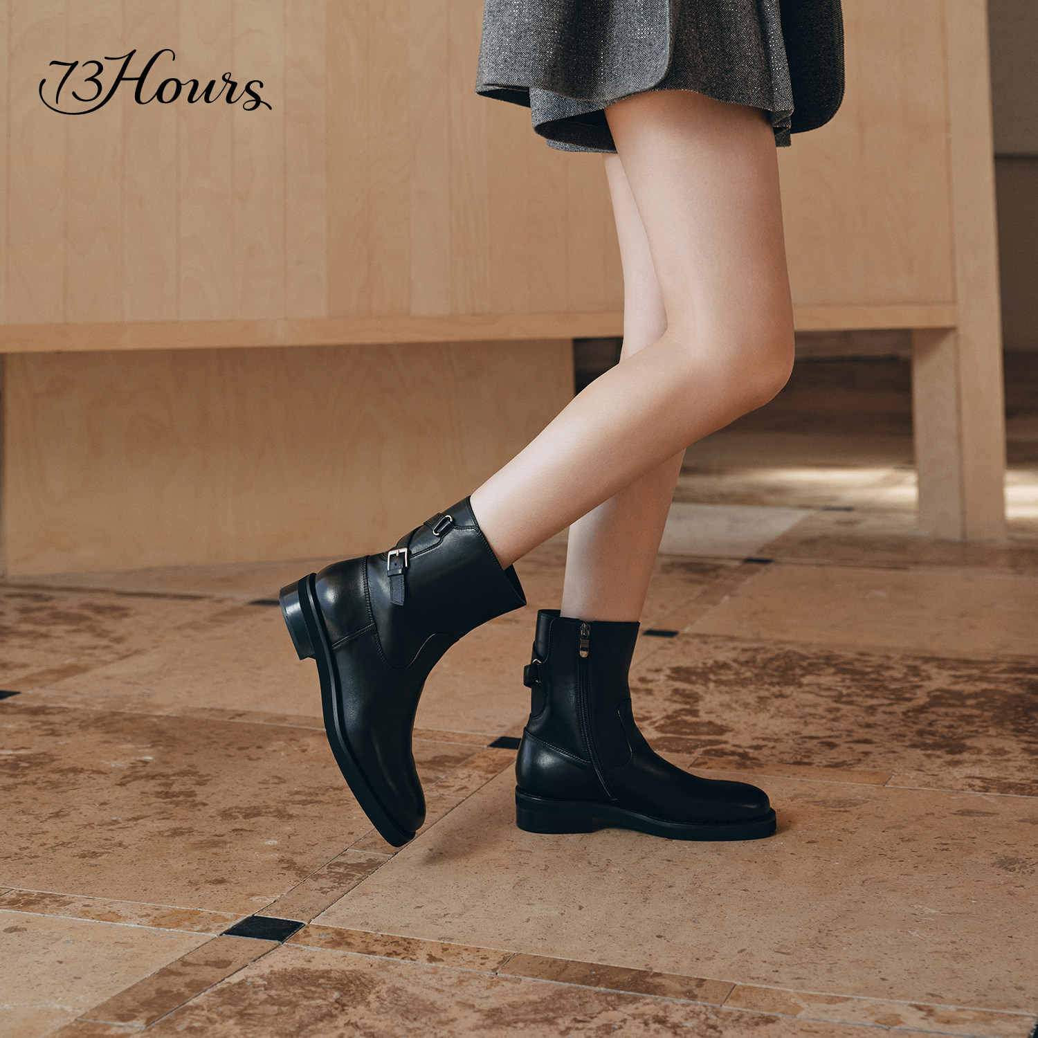 73hours女鞋嬉皮灵魂2025冬新款擦色牛仔西部靴女短靴美拉德靴子,淘宝优惠券,粉丝福利购,淘宝优惠卷