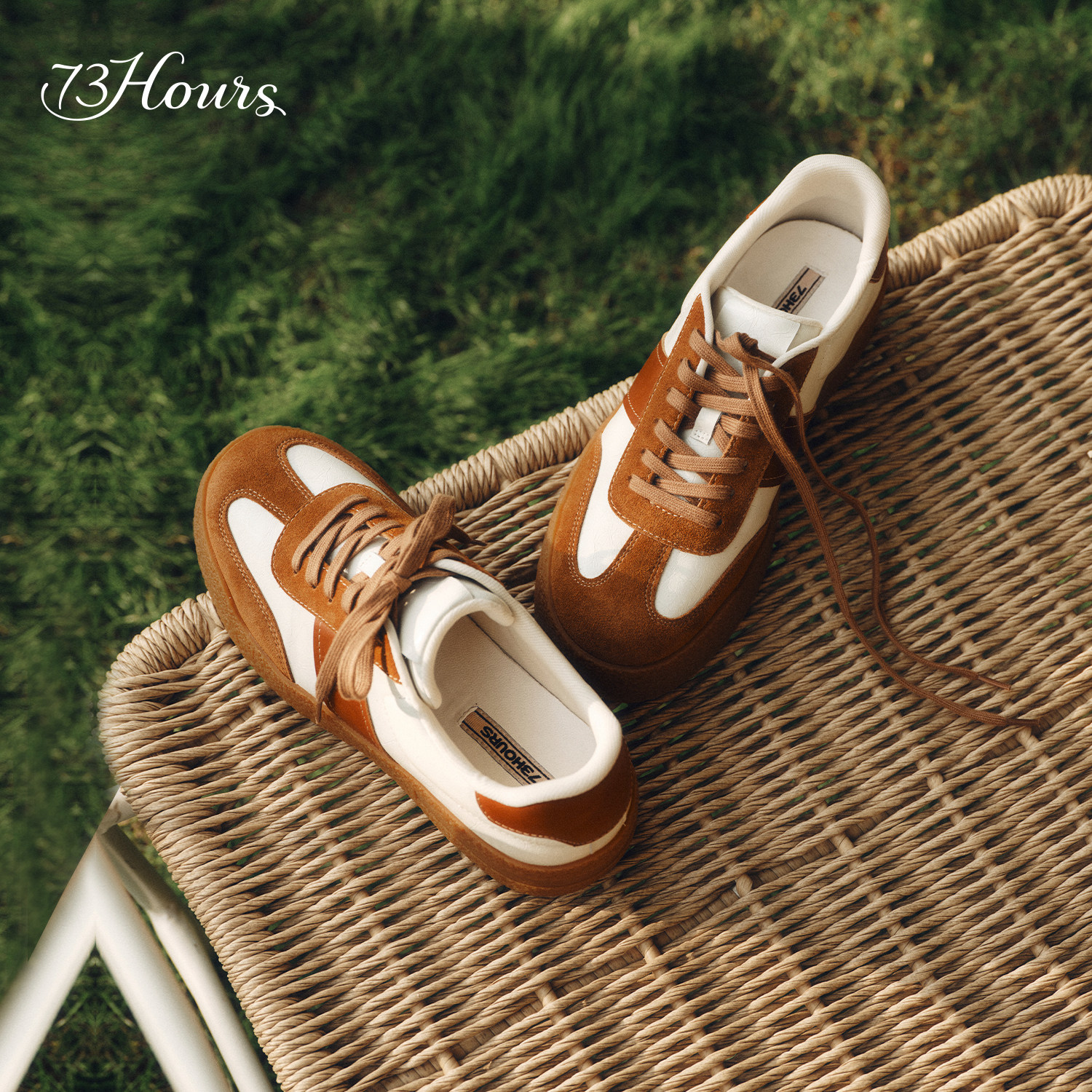 73hours女鞋焦糖酥2026春季新款厚底休闲鞋棕色德训鞋复古板鞋,淘宝优惠券,粉丝福利购,淘宝优惠卷