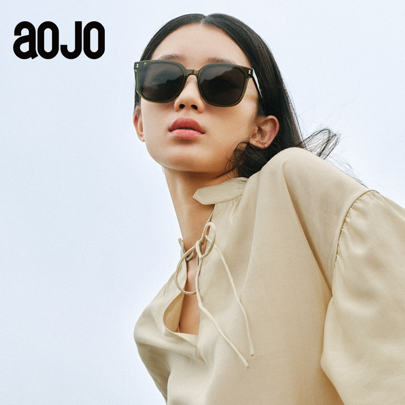 aojo 2023年新品太阳镜女高级感ins墨镜防晒 品牌眼镜 AJ401SJ705 - 图1