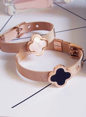 韩版时尚天然贝壳黑白手镯女