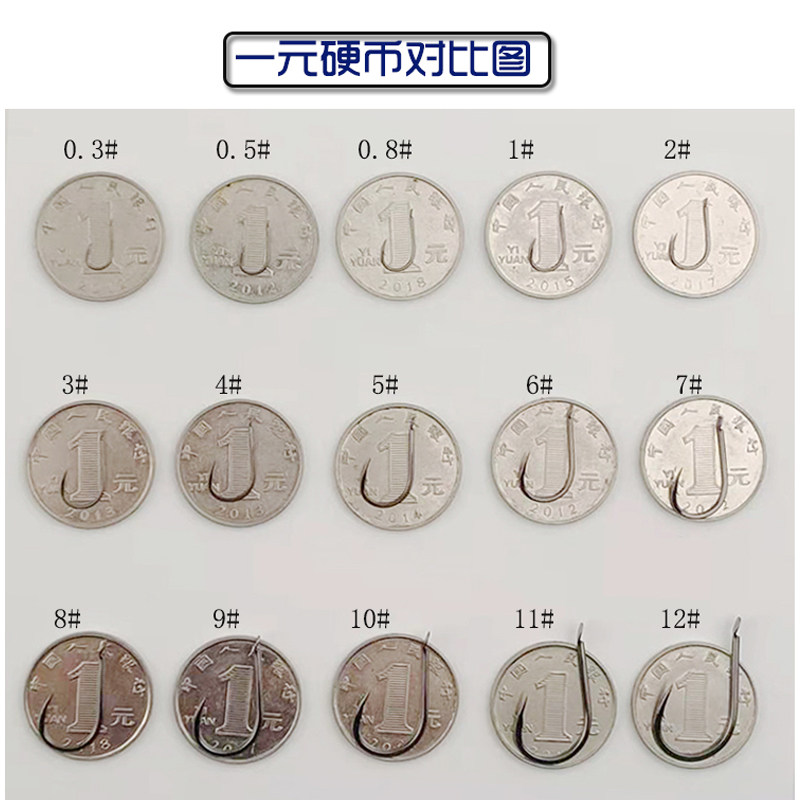 日本进口千又鱼钩散装盒装歪嘴钓钩细条有倒刺大物渔海钓鱼钩大全