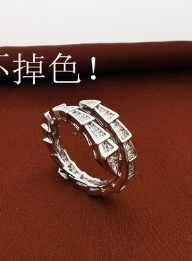 开口锆石星闪戒指女小方糖指环男