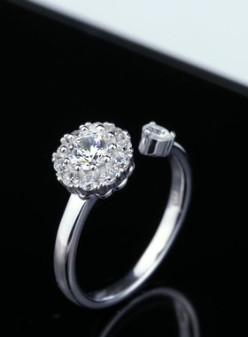 网红抖音同款旋转戒指纯银韩潮