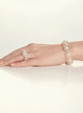 天然玛瑙珍珠可调新中式戒指