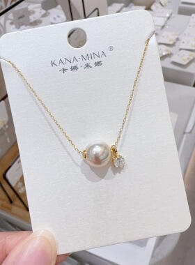 珍珠吊坠项链女气质个性时尚仿珍珠设计感锁骨链显白首饰保色送礼