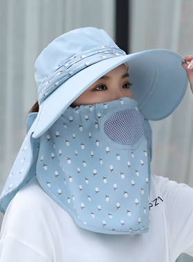 夏季护颈防紫外线遮脸骑车太阳帽