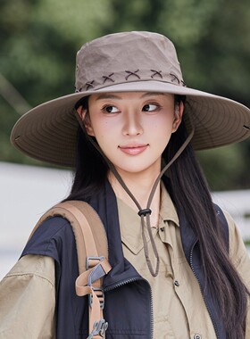登山帽女夏户外防晒遮阳帽透气